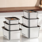 Six-piece set with lid [1200+1800+2200+3200+4200+5200ml]