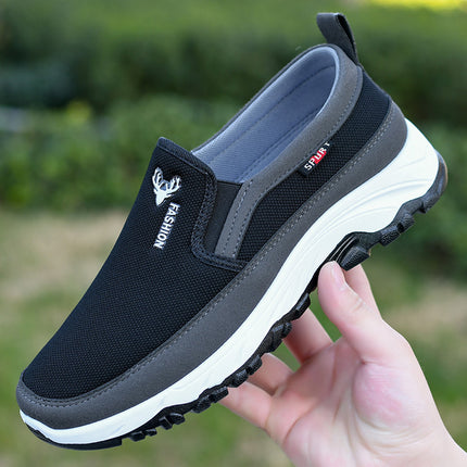 Old Beijing cloth shoes men's breathable soft bottom non-slip shoes tendon bottom men's shoes slip-on canvas work shoes casual shoes
