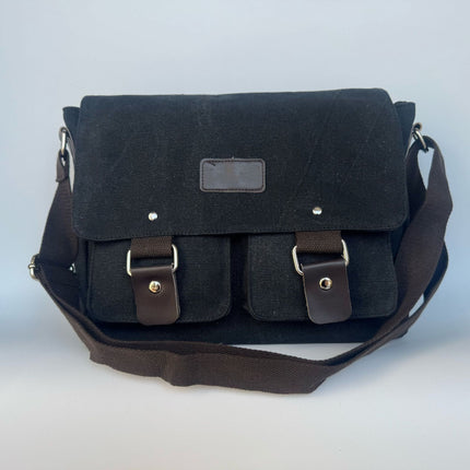 Korean Style Canvas Crossbody Bag Trendy Shoulder Bag Men's Large Capacity Student Computer Bag Camera Bag Large Factory Direct Sale