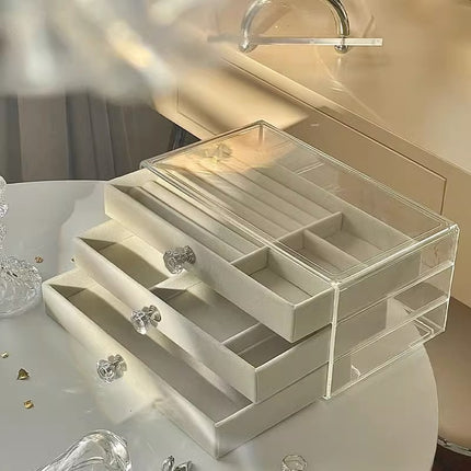 Multi-layer Jewelry Storage Box Drawer-type Large Capacity Anti-oxidation Earrings Ring Necklace Bracelet Jewelry Box