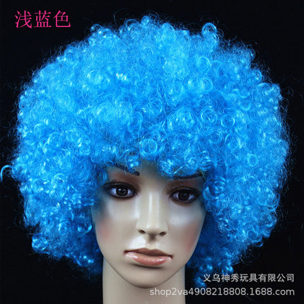 False cover round curly hair props large size head cover large wig explosive head wig fan hair