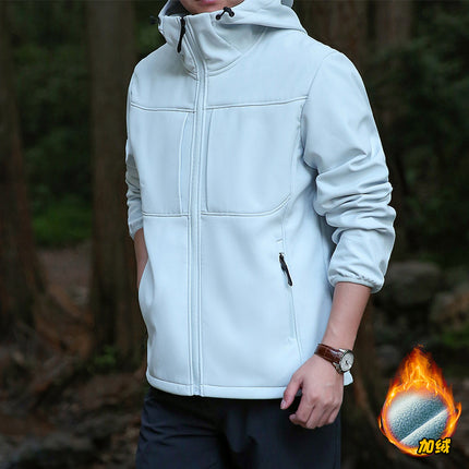 2024 New Soft Shell Outdoor Clothes Men's Outdoor Breathable Windproof Clothes Hiking Leisure Men's Sports Plus