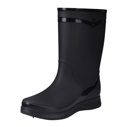 One Piece Free Shipping Cross-Border Water Shoes Waterproof Non-Slip Rain Boots for Women Mid-Calf Wear-Resistant Outdoor Fashion Overshoes Rain Boots for Women