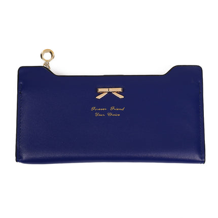 Japanese and Korean Women's Bow Fashion Wallet Women's Long Zipper Clutch Large Capacity Wallet Card Holder Storage