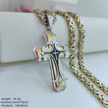 Factory direct Amazon AliExpress European and American fashion personality stainless steel men's pendant necklace wholesale