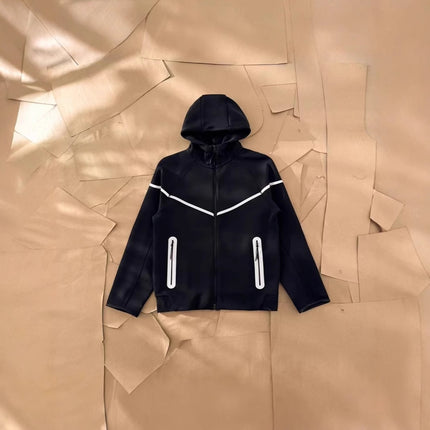 2025 New Air Layer Hooded Zipper Long Sleeve Reflective Strip Jacket 754