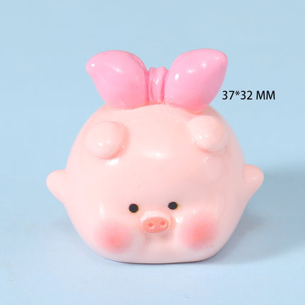 Resin stereo cartoon pig diy jewelry accessories car micro landscape ornaments keychain blind bag handmade materials