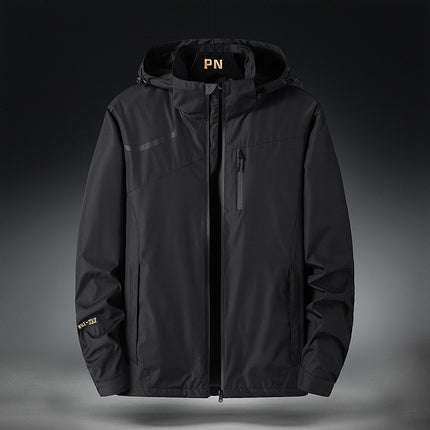 Men's and women's LOGO work clothes windproof waterproof outdoor mountaineering clothing plus velvet warm hooded coat wholesale