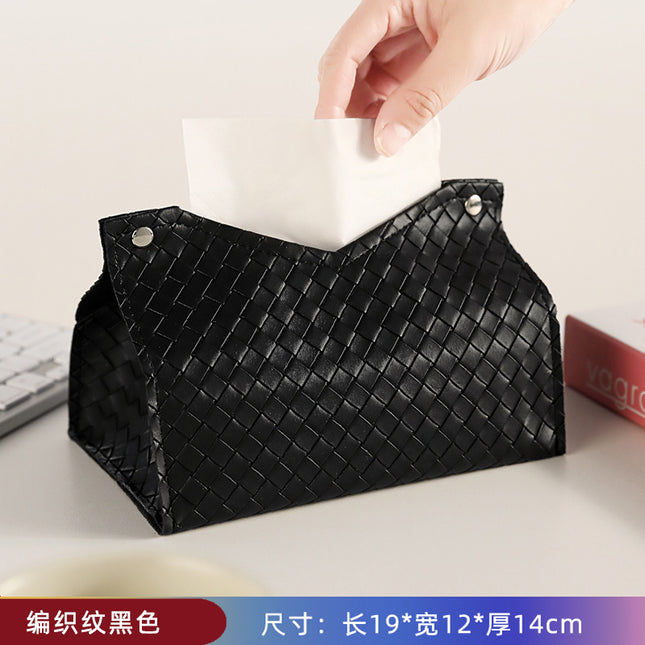 Light Luxury Woven Tissue Box Home Creative Living Room Storage Car Simple Solid Color Paper Box Napkin Paper Box