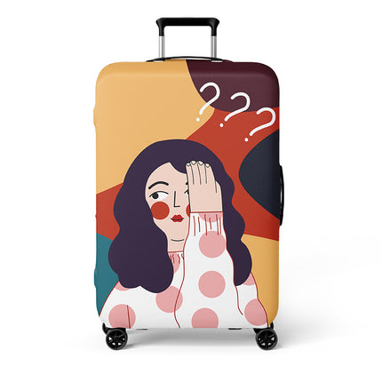 Double-Opening Elastic Suitcase Cover, Thickened Luggage Protective Cover, Travel Suitcase Dustproof Trolley Case, Cartoon Cute Design