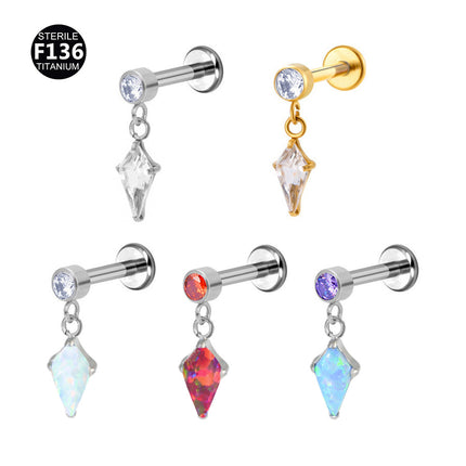 F136 Titanium Alloy Earrings Aobao Kite 0.9 Teeth Pendant Ear Bone Nail Earring Nail Foreign Trade Piercing Jewelry