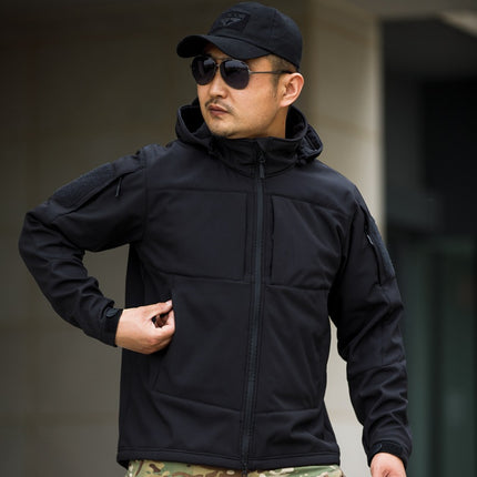 Bone frog sleeper soft shell jacket Bird's same cold-proof soft shell hat detachable outdoor tactical soft shell