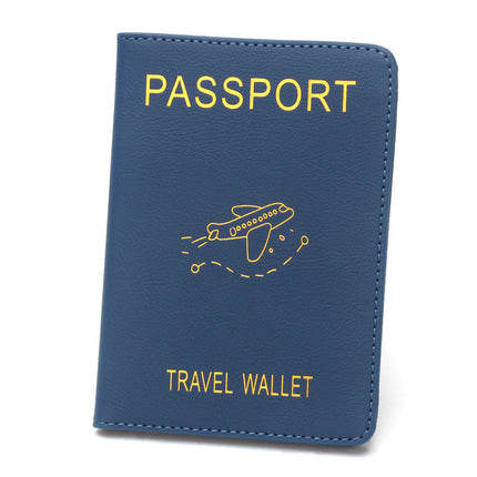 Rfid Anti-Magnetic Airplane Passport Holder Leather Luggage Tag Set Hidden Luggage Identification Card Holder Cross-Border In-Stock