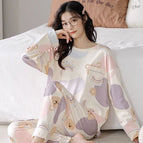 Cm-28 apricot rainbow bear long set (imitation cotton) / M