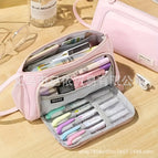 Oxford cloth triangle pencil case [pink]