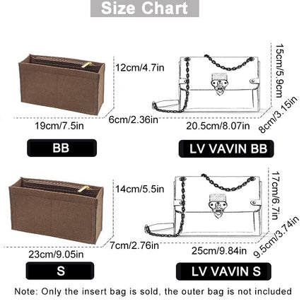 Felt inner container for Vavin BB small size handbag bag inner lining bag support storage finishing bag ultra-light inner bag