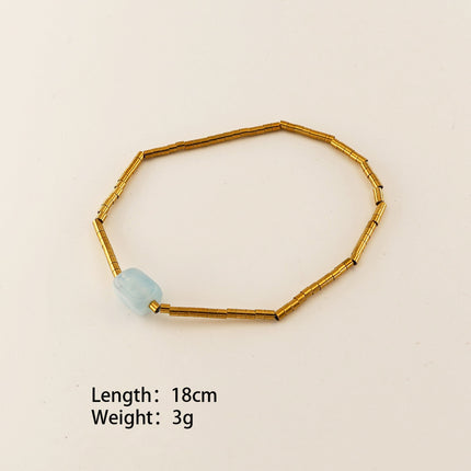 Ins Hand-Woven Natural Freshwater Pearl Bracelet Baroque Pearl Beaded Ring Set Color-Preserving Jewelry for Women