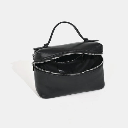 European and American Retro 25 Spring and Summer New Top Layer Vegetable Tanned Cowhide Small Square Bag Fashionable Simple Lunch Box Bag Leather Small Bag for Women