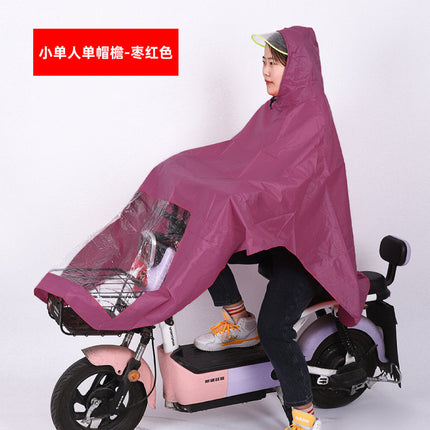 Extra Large and Thickened Electric Vehicle Raincoat Poncho for Adults, with a Visible Window, Storm-Proof, Wholesale Protection
