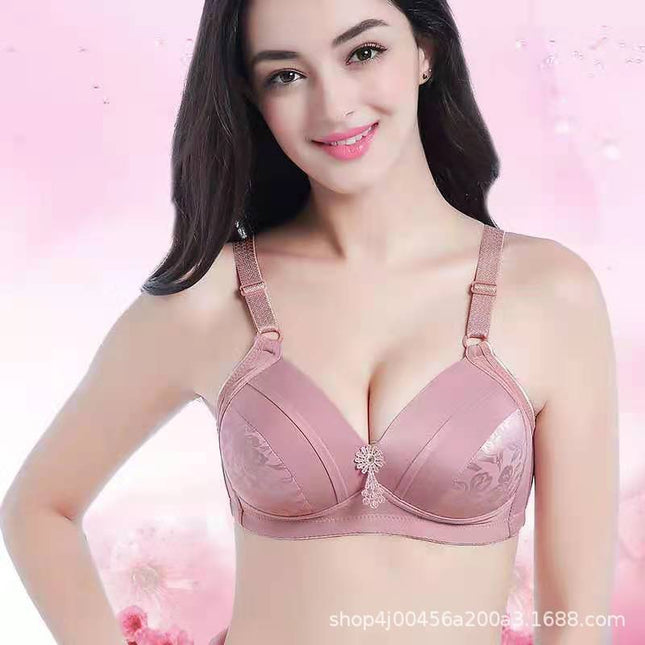 Factory direct supply plus size underwear thin no steel ring underwear comfortable gathered breathable bra middle-aged and elderly mother bra