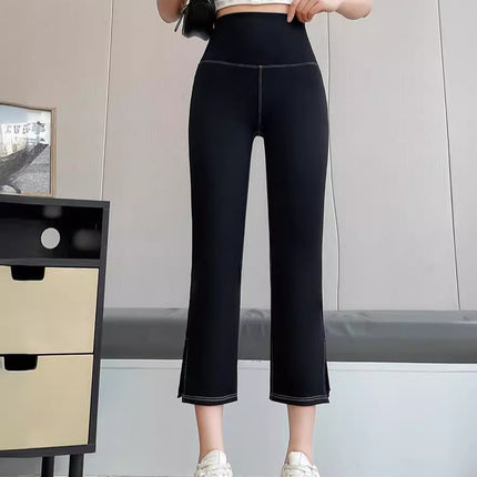 High-Waisted Slim-Fit Faux Denim Shark Pants for Women, Summer Leggings with Tummy Control and Hip Lift, Seven-Point Length