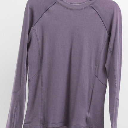 Merino Wool Long-Sleeved T-Shirt for Women, Antibacterial, Deodorant, Contrasting Shoulder Line, Waist Slimming Look, Outdoor Sports, Hiking and Fitness