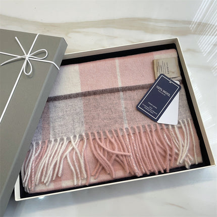 Solid Color Scarf Women's Winter 2024 New Big Brand Korean Style Cashmere Wool Winter Warm Neck Shawl Ins Card