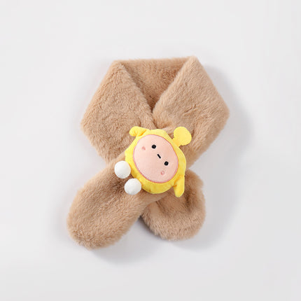 Children's Christmas Autumn and Winter Scarf Plush Warm Cute Cartoon Red New Year Festival Imitation Rabbit Fur Parent-Child Scarf