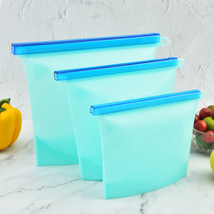 Sealed bag food grade fresh-keeping bag refrigerator vegetable and fruit storage bag sealed bag with pull rod silicone fresh-keeping bag