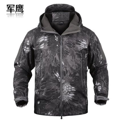 2026 Cross-Border Military Eagle Shark Skin Soft Shell Tactical Camouflage Jacket Men's Warm Breathable Wear-Resistant Military Fan Waterproof Jacket