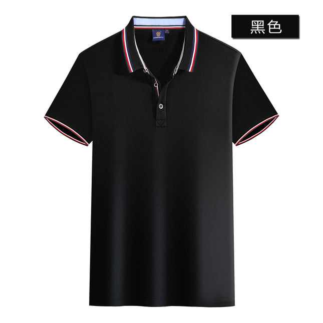 2025 Summer Zt2100 180g Cool Tencel Cotton Slim Fit Color Block Two-Tone Collar Polo Short Sleeve
