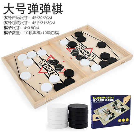 Wooden Bounces Chess Double Battle Ejection Chess Parent-Child Interactive Toys Hand-Eye Coordination Exercise Children's Educational Board Games