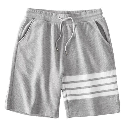 Waffle Shorts Men's Basketball American Style Summer Thin Casual Sports Striped Four-Stripe High Street Five-Point Pants