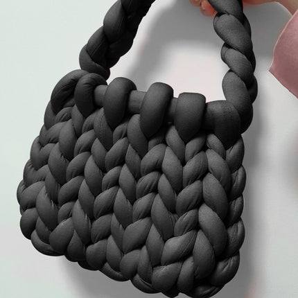 Core-Filled Cotton Icelandic Wool Hand-Woven Bag Cat Nest Pillow Hand Bag Autumn and Winter Extra Thick Handbag Material Bag
