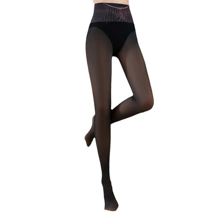 Autumn and Winter Leggings for Women with Velvet Water-Gloss Black Mercerized Leg Artifact Pantyhose Micro-Pressure Slimming Look One-Piece Pants Manufacturer Wholesale