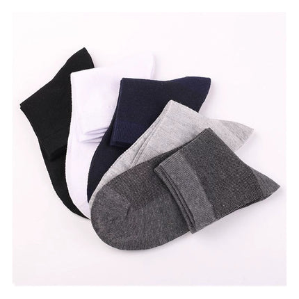 Four Seasons Small Square Bamboo Fiber Mid-Calf Socks Men's Deodorant Socks Casual Mesh Socks Bamboo Fiber Socks Men