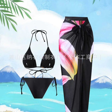 2025 New Printed Halter Neck Bikini, Sexy and High-End Swimwear for the Beach, Ultra-Revealing Two-Piece Swimsuit for Women