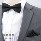 Black snowflake bow tie + pocket towel