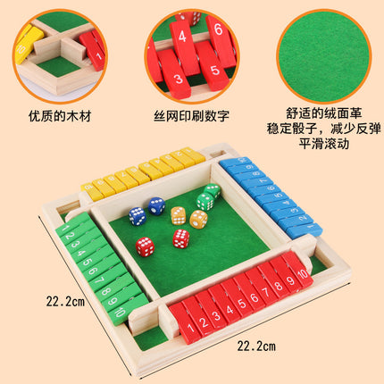 Four-sided Digital Flip Toy Family Parent-child Dice Game Four-person Interactive Party Table Game Drinkers Puzzle