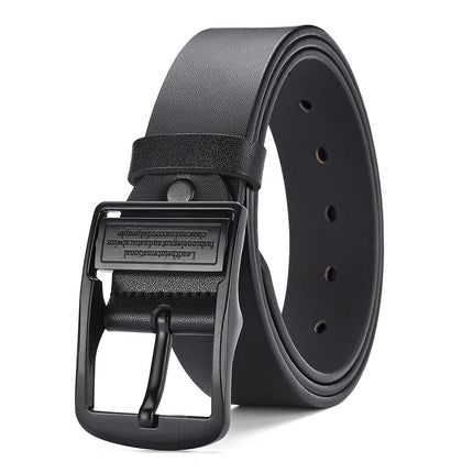 Men's Vintage Leather Belt with Pin Buckle, Foreign Trade Business Fashion Casual Japanese-Style Alloy Buckle Waist Belt, Factory Direct Delivery