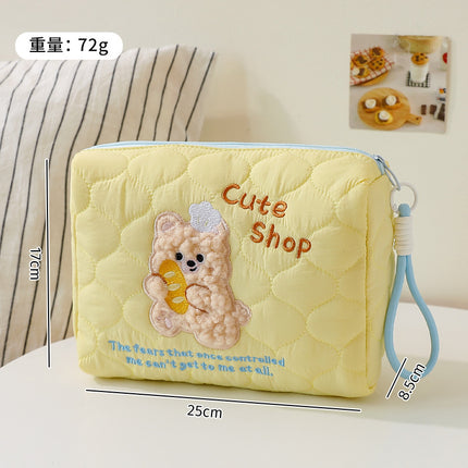 Cute Puppy Portable Cosmetic Bag for Women Portable Large Capacity Skin Care Brush Travel Toiletry Bag Wholesale