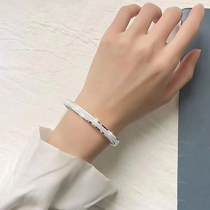 Silver-Plated Solid Starry Sky High-End Simple Frosted Open Star Bracelet Women's Bracelet Live Wholesale