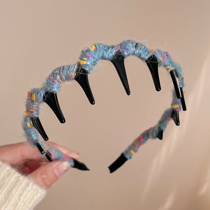 Plush Leopard Print Headband for Women, Autumn Hair Accessory for Tidying up Stray Hair, High Cranial Headband, Hair Clip, Hair Accessory, Korean Style Headband
