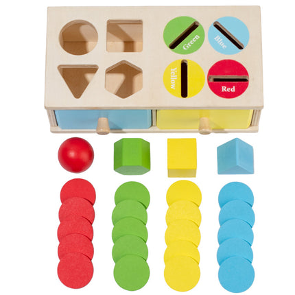Children's Wooden Educational Toys Gift 1-3 Years Old Kindergarten Early Education Coin Box Drawer Game Teaching Aids Children's Factory