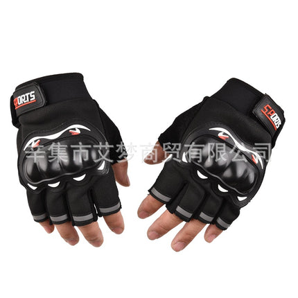 Summer Half-finger Motorcycle Gloves Riding Half-finger Breathable Motorcycle Racing Wear-resistant Non-slip Anti-fall-resistant Motorcycle Gloves for Men