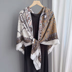 Exotic style cashew flower with beard removed, brown / 130x130cm