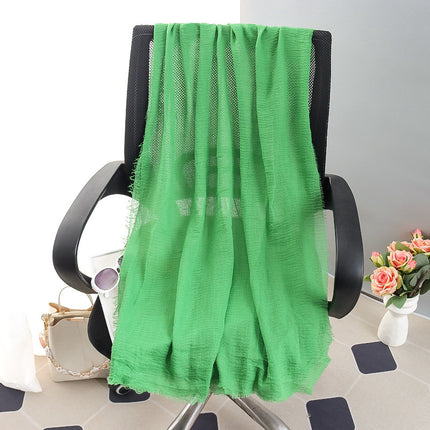 New Spring and Summer Fashion Cotton and Linen Solid Color Headscarf Beach Towel Sun Protection Large Size Silk Scarf Shawl for Women
