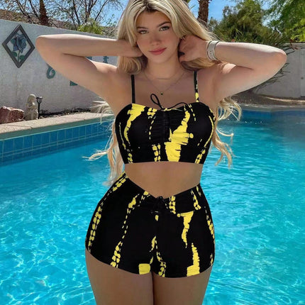 Wholesale Swimwear Two-Piece Printed Swimsuit Bikini Cross-Border Aliexpress Amazon Fashionable and Sexy
