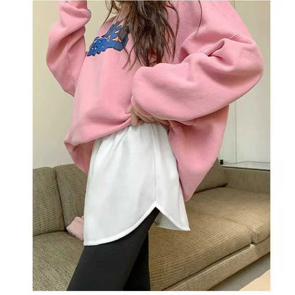 Small fart curtain women's matching sweater base autumn and winter fake two-piece shark pants with folded buttock covering small white skirt