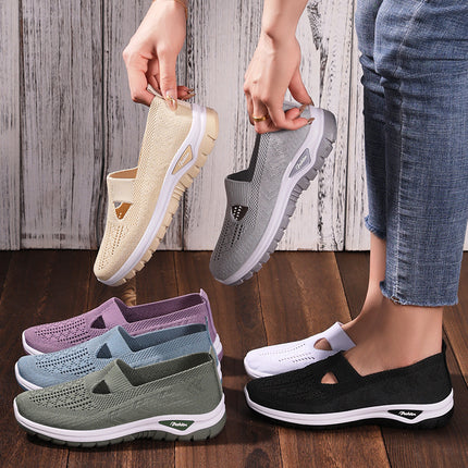 Shoes Women's Casual Shoes Cross-Border Large Size Breathable Mesh Shoes Slip-On Old Beijing Cloth Shoes Versatile Women's Shoes Mom's Shoes